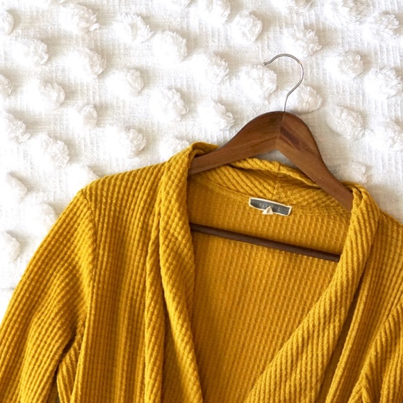 Pleione Sweaters - Pleione Mustard Yellow Wrap Sweater! Size Large!